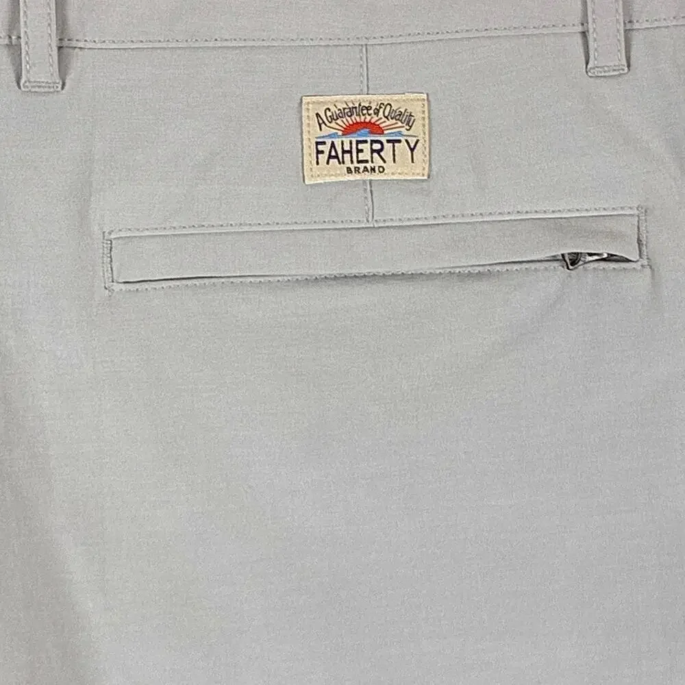Faherty Shorts Mens 35 Gray All Day Performance Drawstring Stretch Preppy Beach